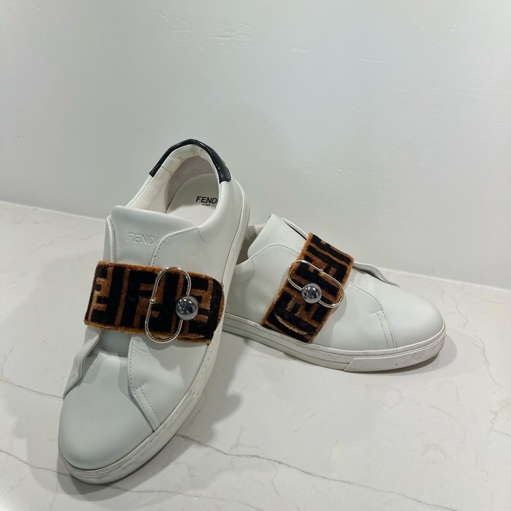 Fendi zucca FF leather sneakers